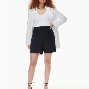 Black Babaton High Waisted Pleated 7" Short